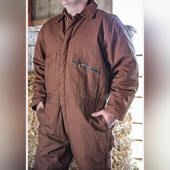 key Other - Key Insulated Overalls Men's Brown Duck Canvas Coveralls Large